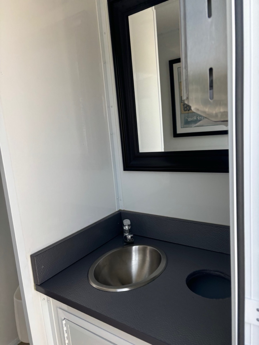 Interior of a Clean Spot luxury restroom trailer