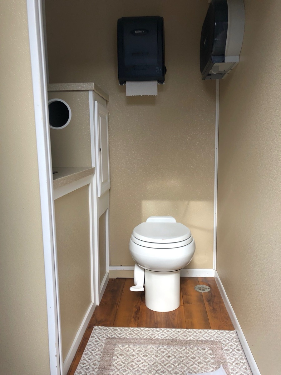 Interior of a Clean Spot luxury restroom trailer